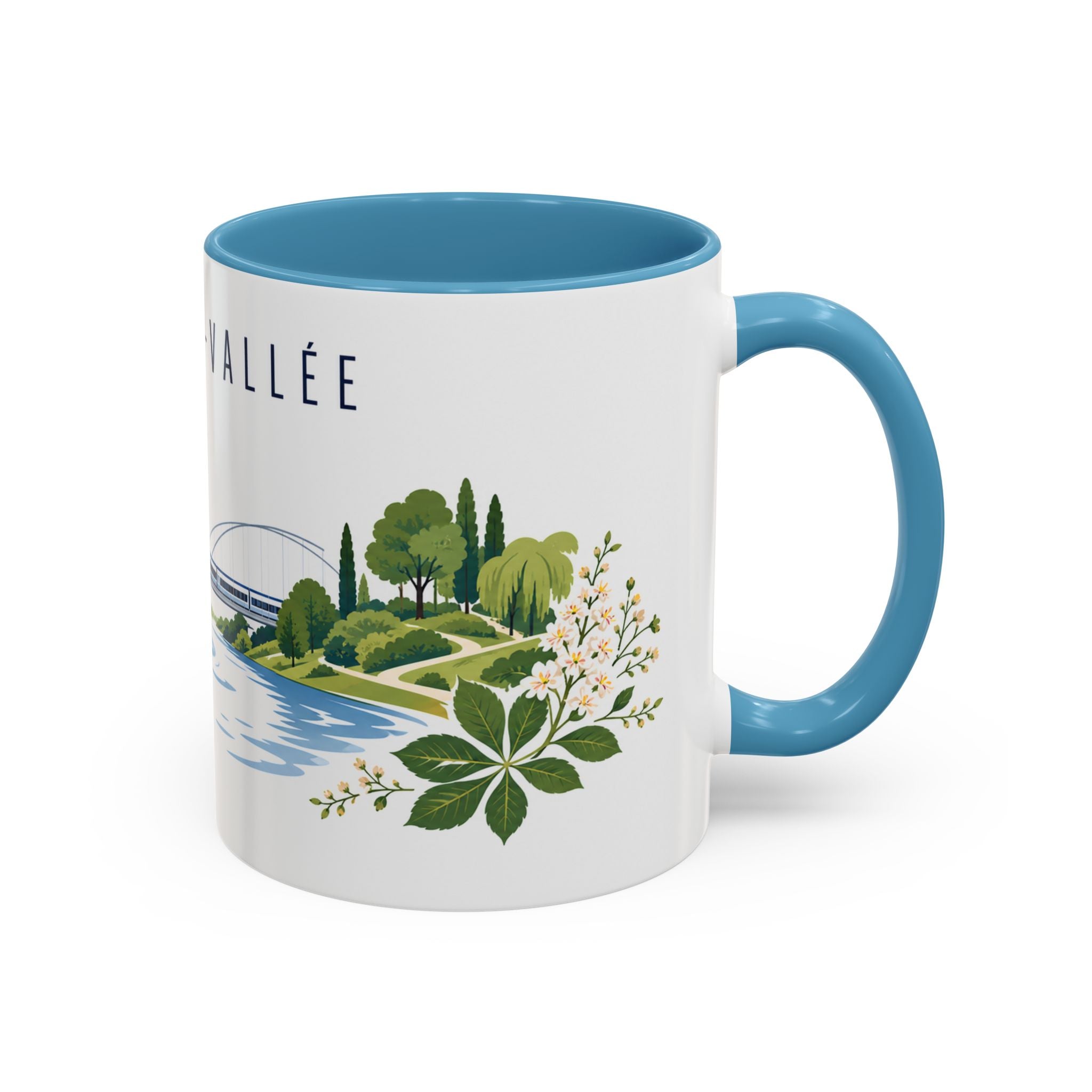 Marne-La-Vallée Coffee Mug | France Travel Souvenir | Porcelain Decal City Gift | 11oz 15oz Accent Mug