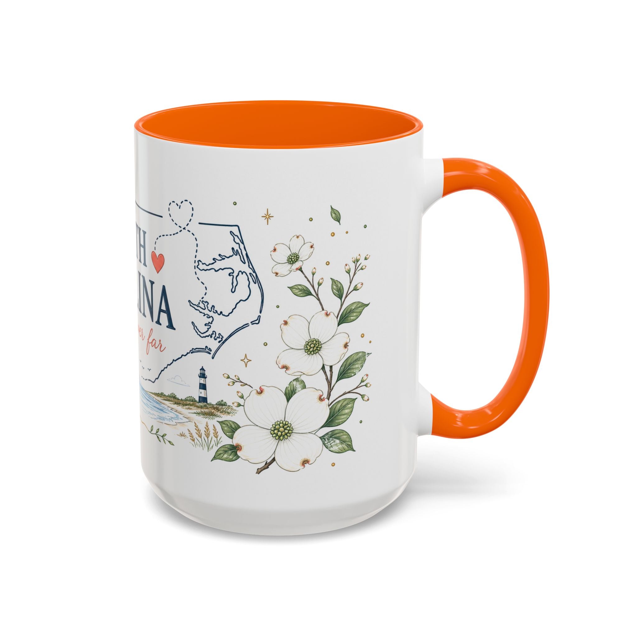 North Carolina State Map Mug | Moving Away, Homesick Gift | Botanical Accent Coffee Cup
