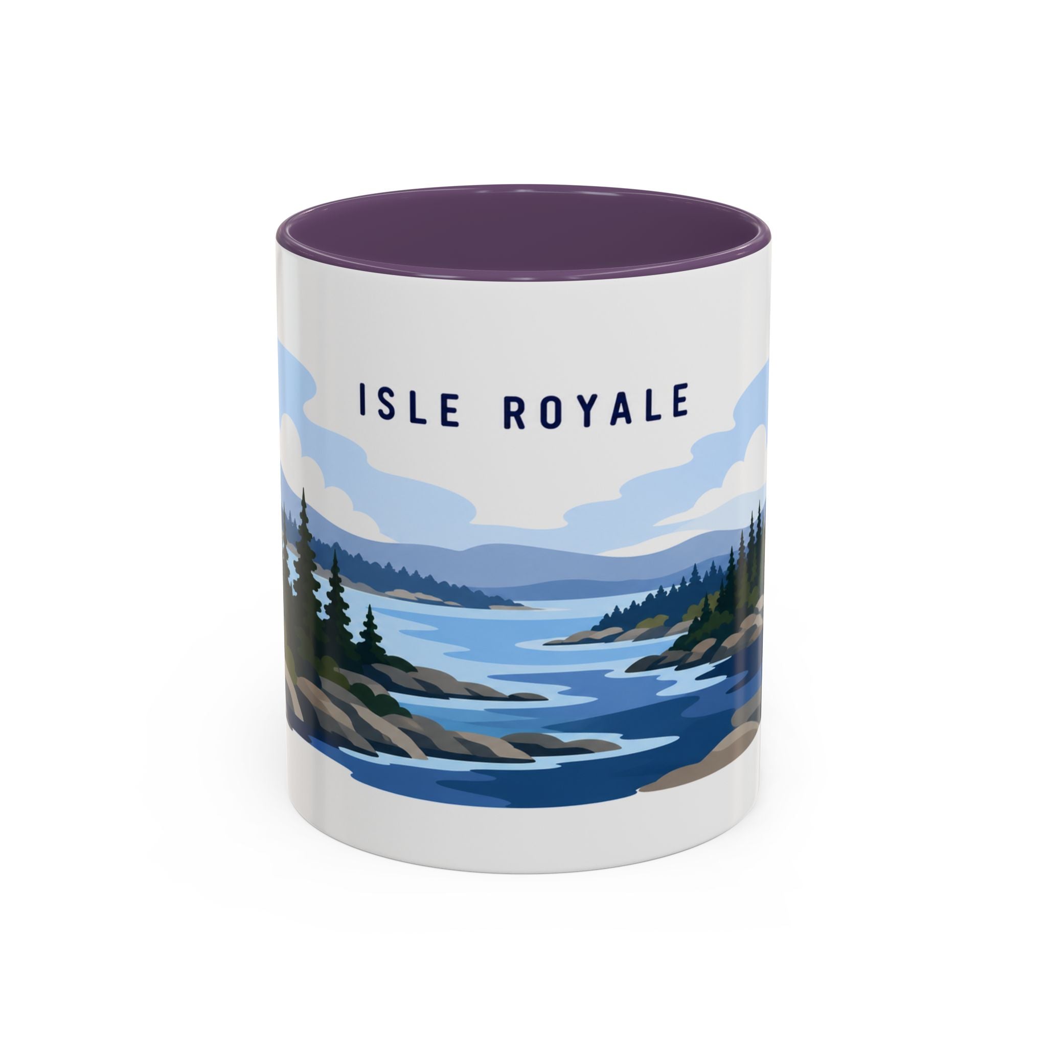 Isle Royale National Park Coffee Mug | Solid Color Block Park Souvenir | 11oz 15oz Accent Mug