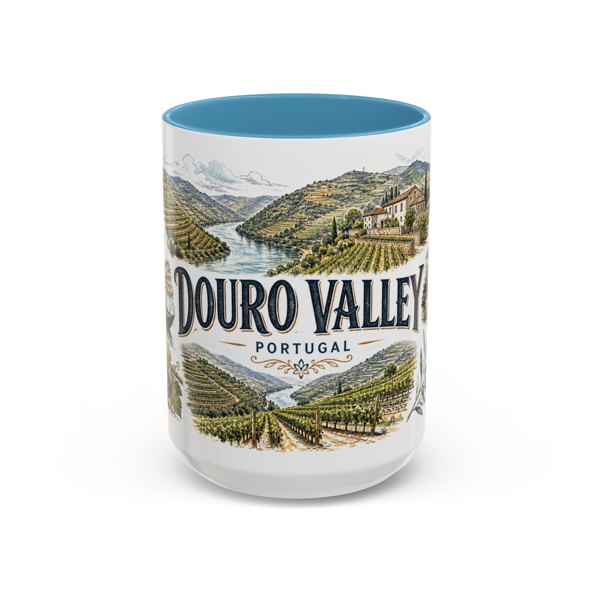 Douro Valley Mug, Portugal Travel Souvenir, Bucket List Gift, Accent Ceramic Coffee Mug 11oz 15oz