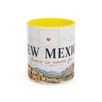New Mexico State Map Mug | Desert Scenery, Yucca Flower Accent Coffee Cup