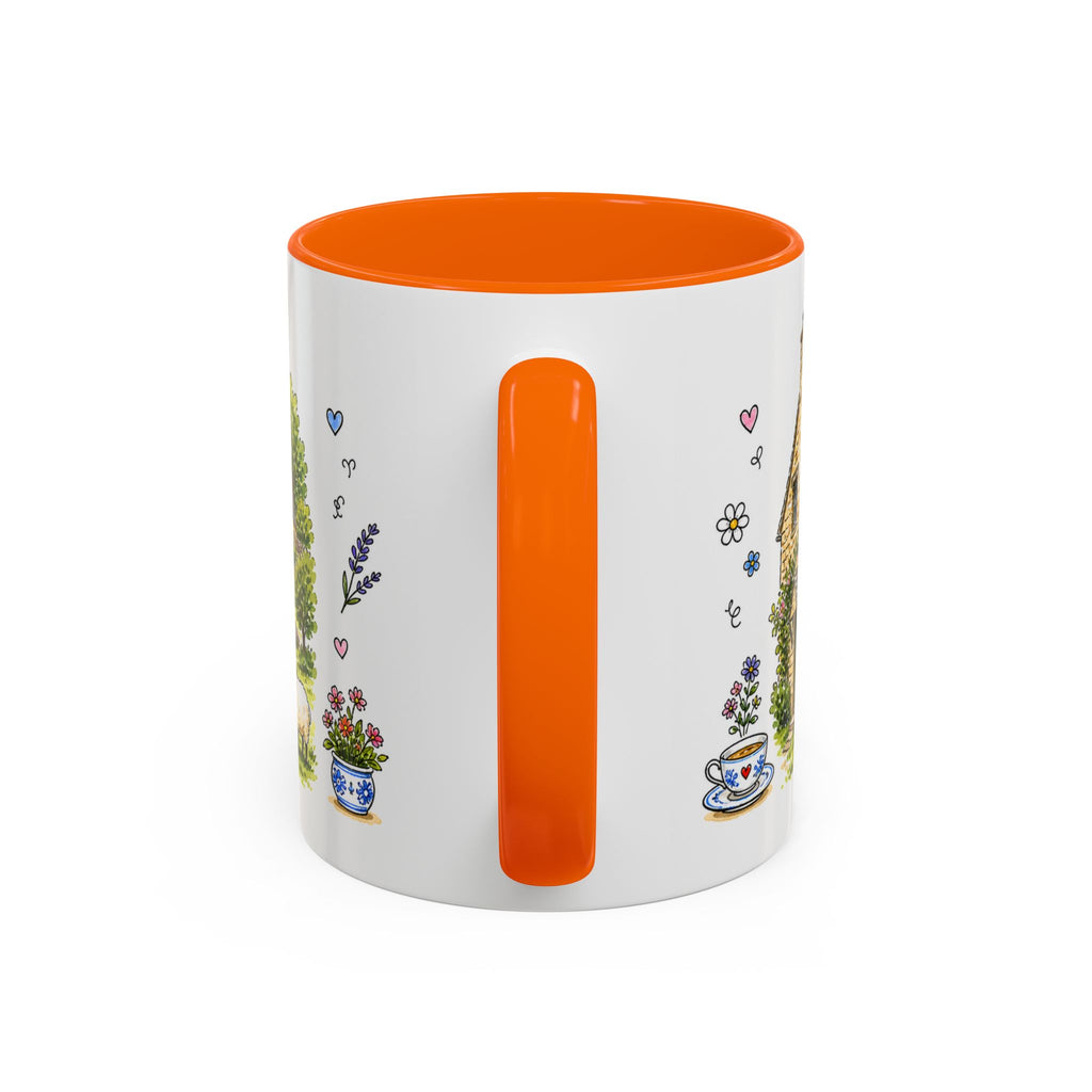 Bibury Illustrated Travel Mug | England Souvenir Accent Coffee Mug | 11oz 15oz Ceramic Cup