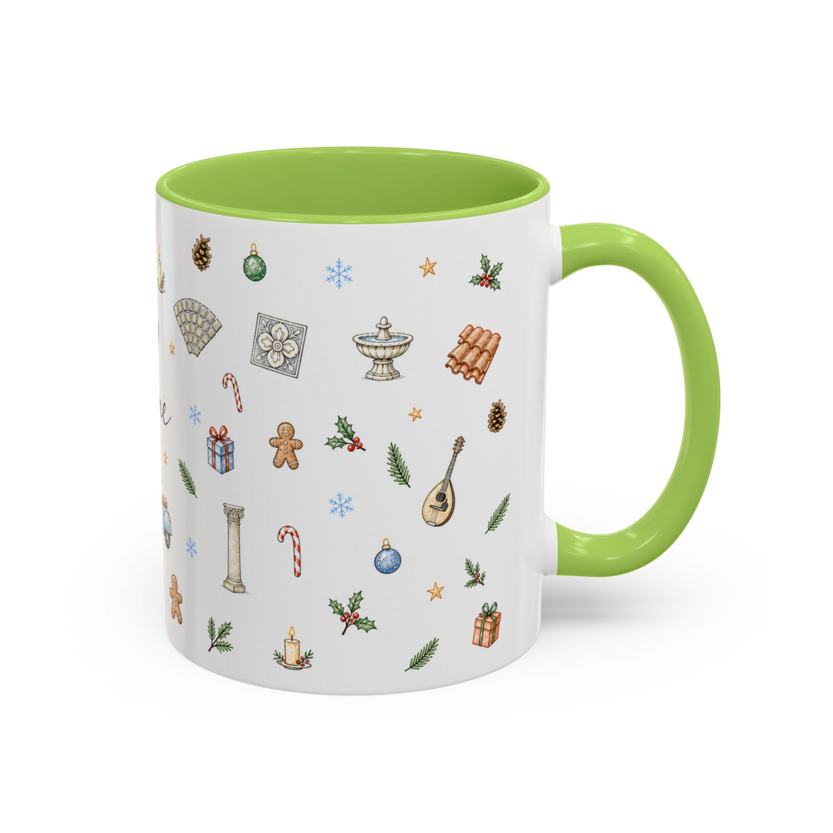 Rome Christmas Mug | Watercolor City Souvenir | Ceramic Coffee Cup