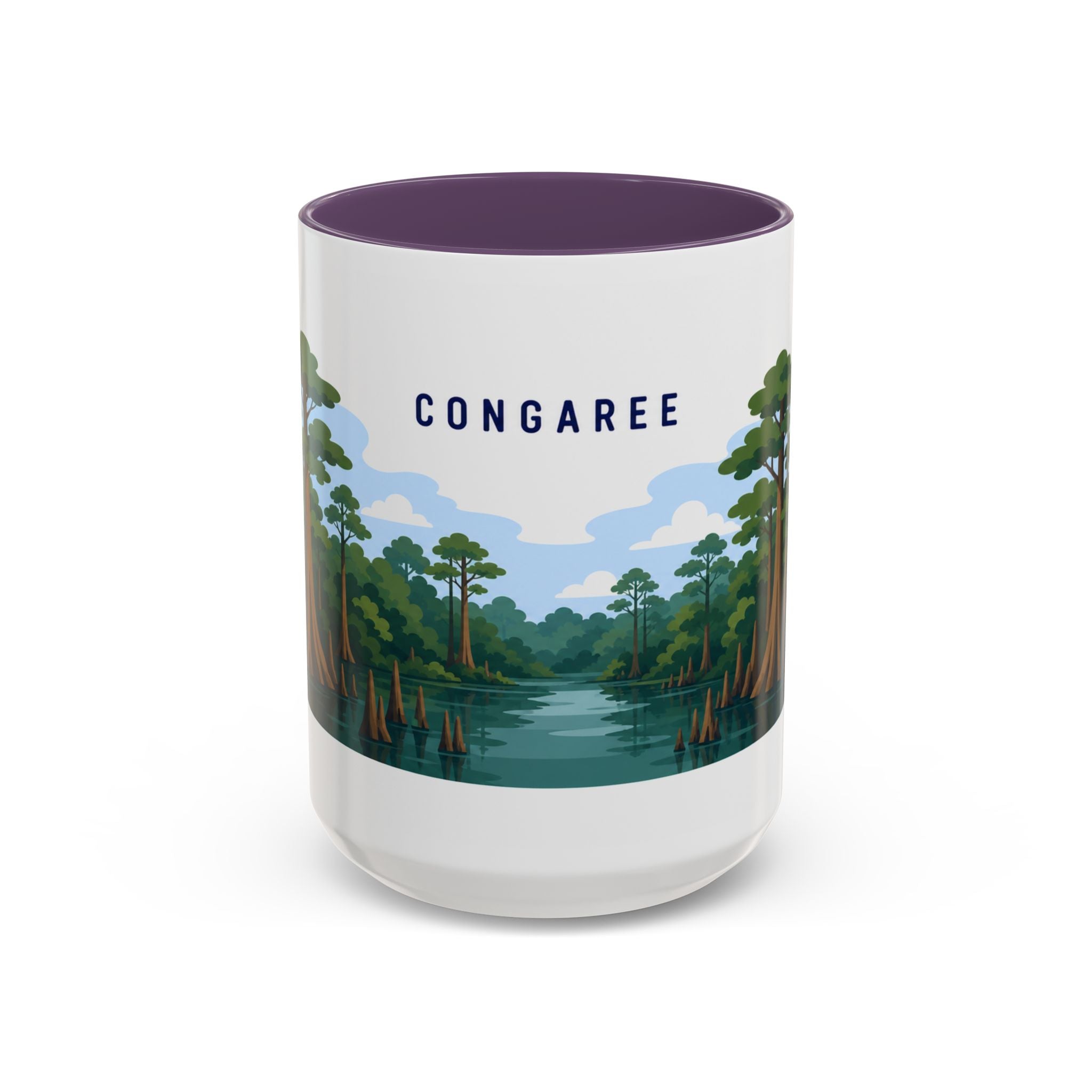 Congaree National Park Coffee Mug | Solid Color Block Park Souvenir | 11oz 15oz Accent Mug