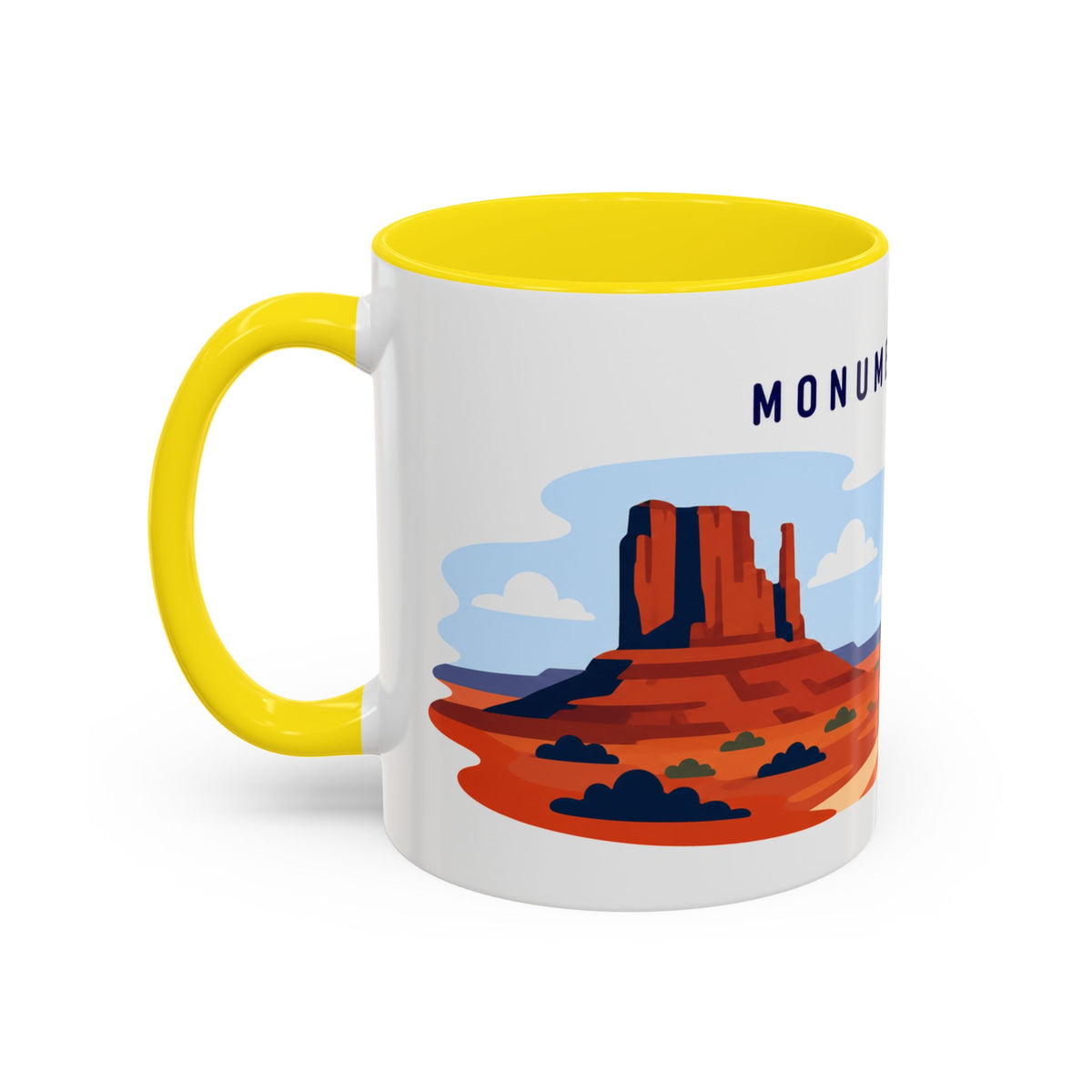 Monument Valley Coffee Mug | Travel Destination Souvenir Gift | Accent Color Ceramic 11oz 15oz