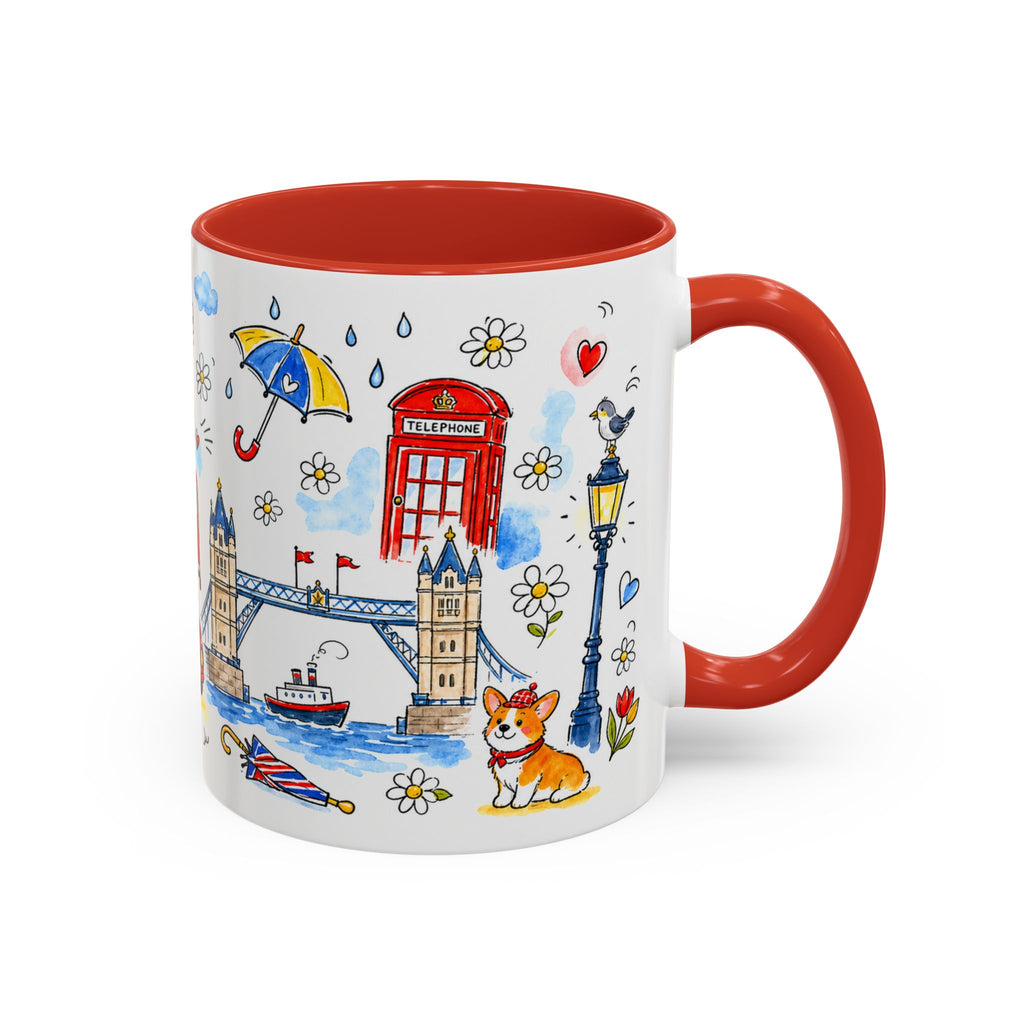 London Travel Mug | European City Souvenir Accent Coffee Mug | 11oz 15oz Ceramic Cup