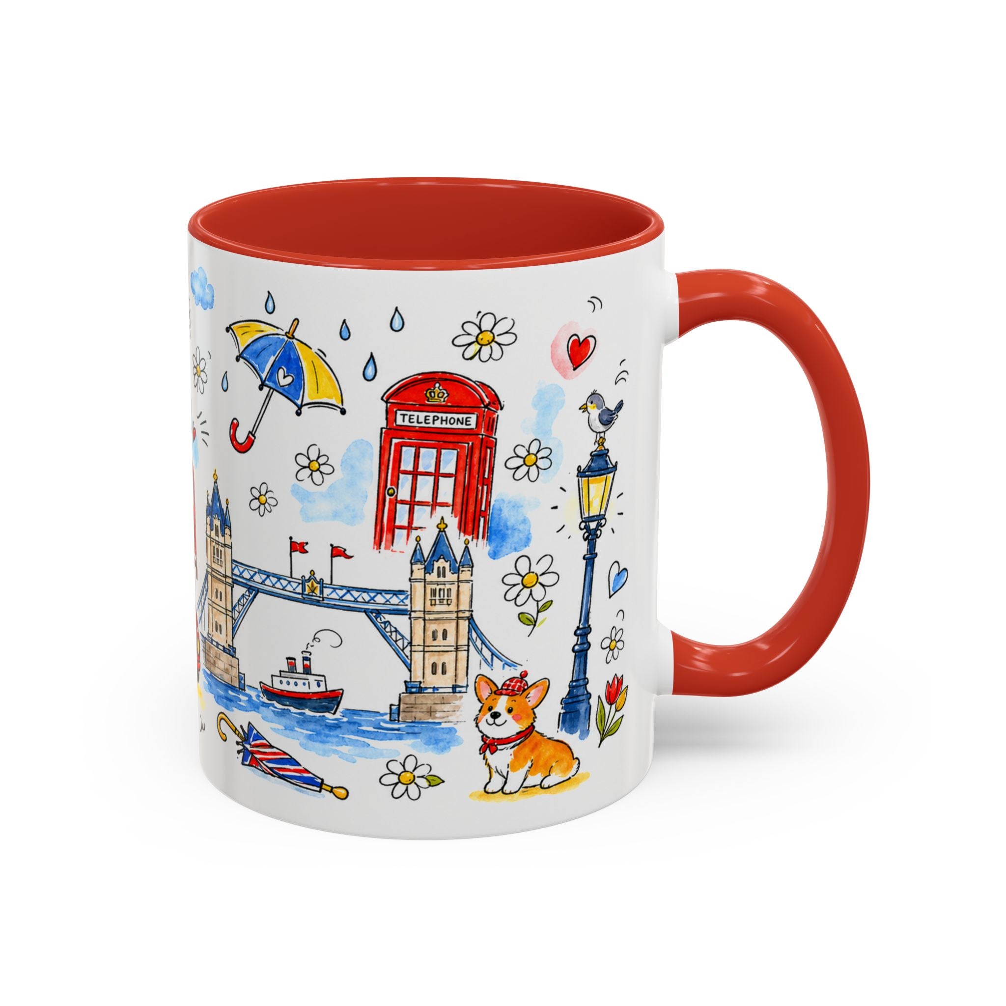 London Travel Mug | European City Souvenir Accent Coffee Mug | 11oz 15oz Ceramic Cup