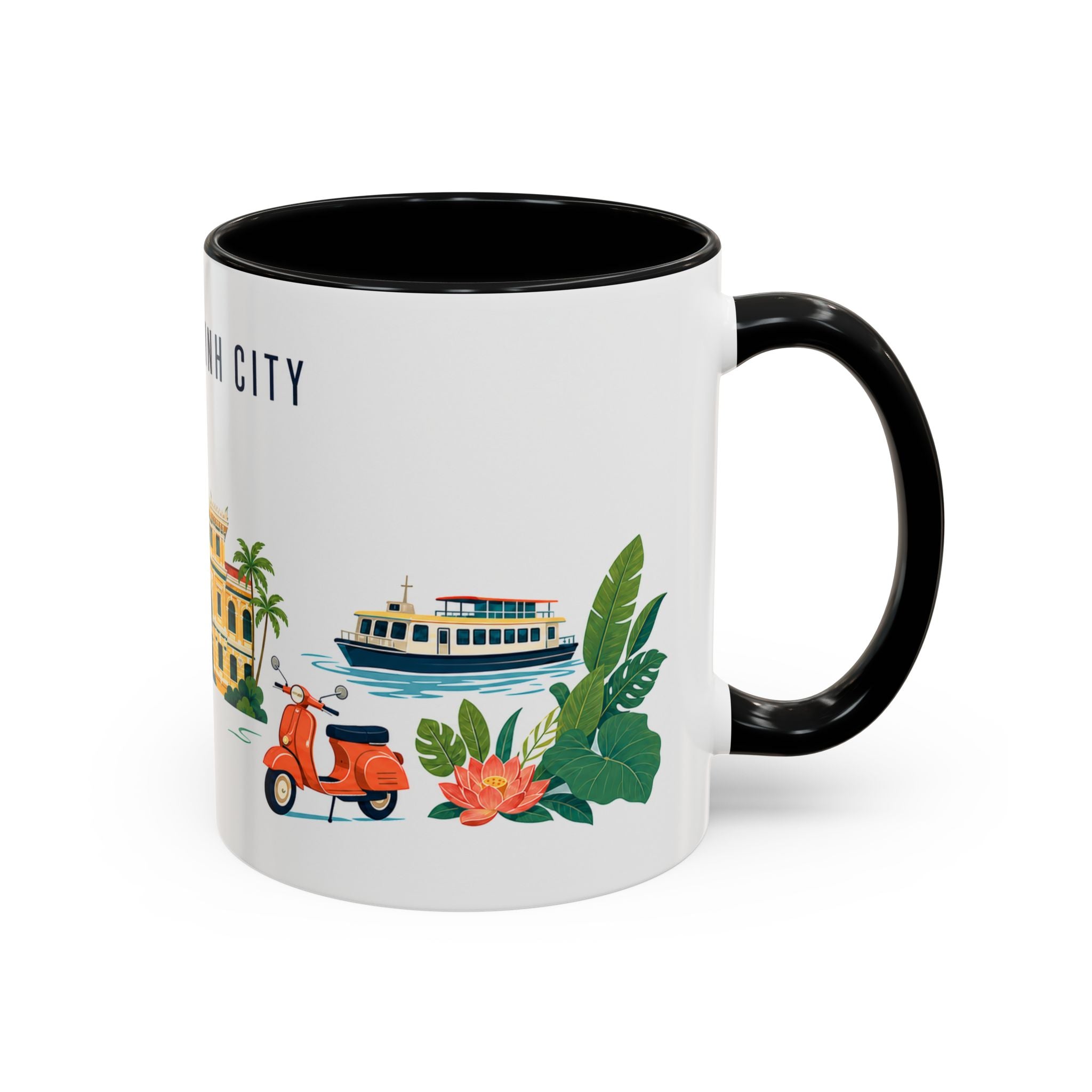 Ho Chi Minh City Coffee Mug | Vietnam Travel Souvenir | Porcelain Decal City Gift | 11oz 15oz Accent Mug