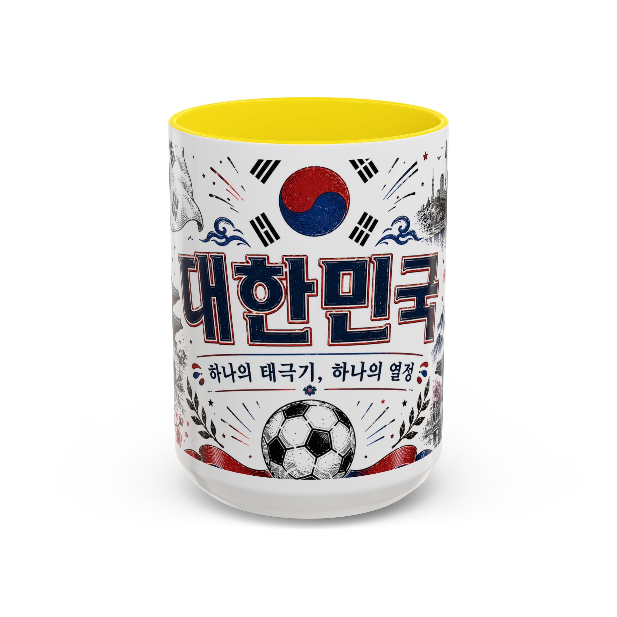 South Korea Soccer Coffee Mug | World Cup Fan Gift | Accent Color Ceramic 11oz 15oz Match Day Cup