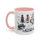 Chicago Coffee Mug | Illinois Souvenir City Gift | Accent Color Ceramic 11oz 15oz