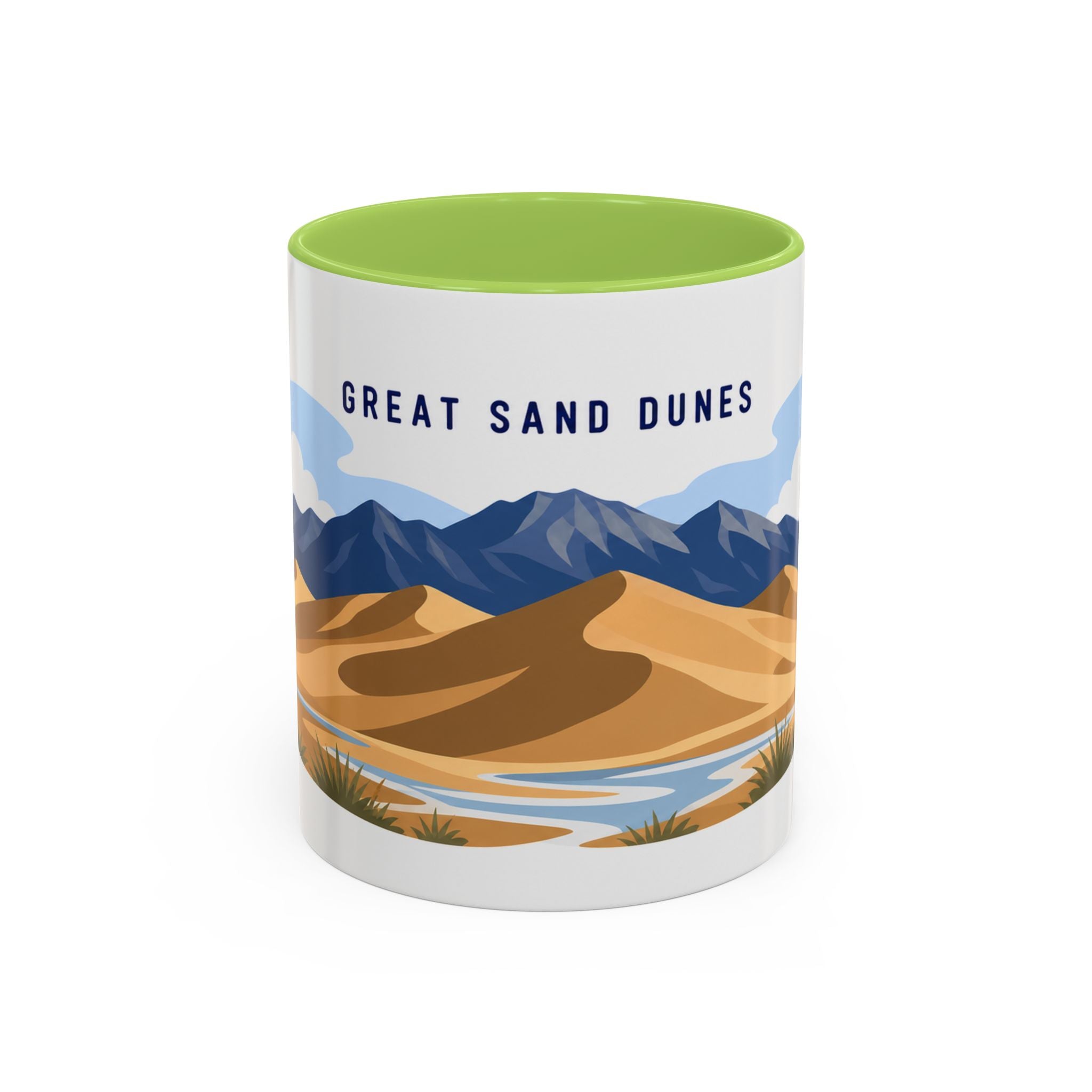 Great Sand Dunes National Park Coffee Mug | Solid Color Block Park Souvenir | 11oz 15oz Accent Mug
