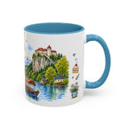 Bled Illustrated Travel Mug | Slovenia Souvenir Accent Coffee Mug | 11oz 15oz Ceramic Cup
