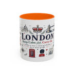 London Coffee Mug | England Souvenir Travel Gift | Accent Color Ceramic 11oz 15oz