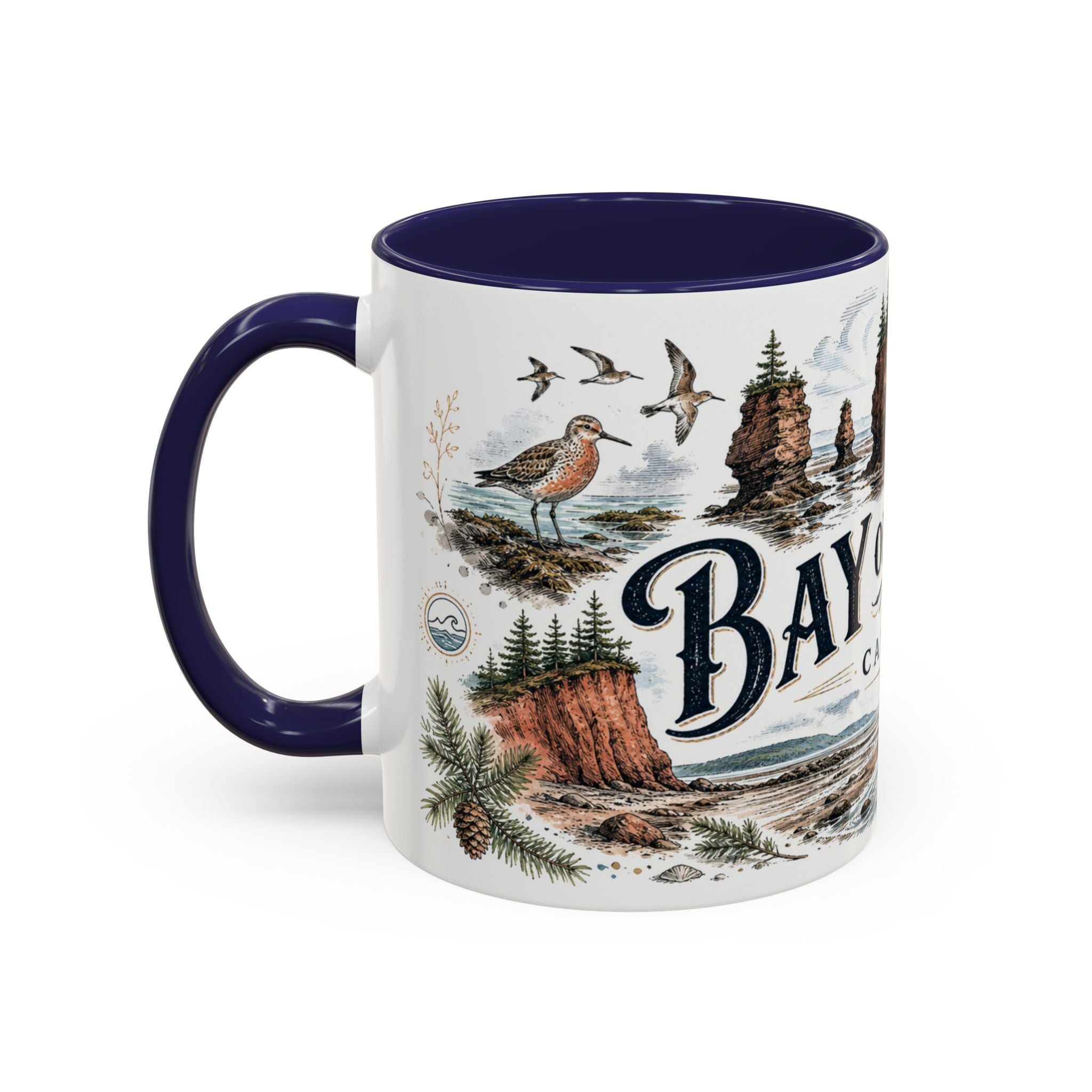 Bay of Fundy Mug, Canada Travel Souvenir, Bucket List Gift, Accent Ceramic Coffee Mug 11oz 15oz