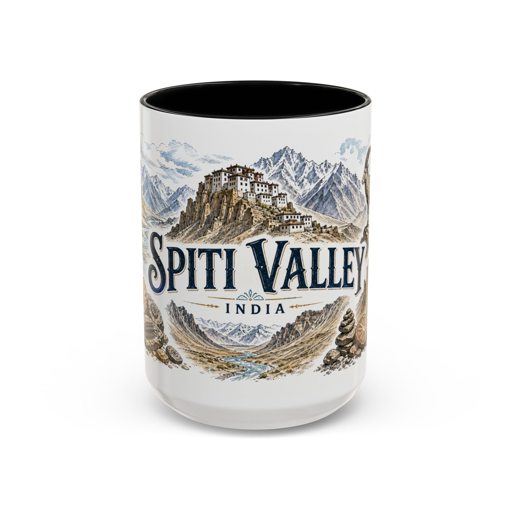 Spiti Valley Mug, India Travel Souvenir, Bucket List Gift, Accent Ceramic Coffee Mug 11oz 15oz