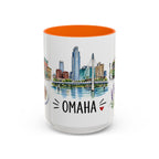 Omaha Illustrated Travel Mug | City Souvenir Accent Coffee Mug | 11oz 15oz Ceramic Cup
