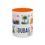 Dubai Coffee Mug | Postage Stamp Collage Mug | Travel Souvenir Accent Cup 11oz 15oz