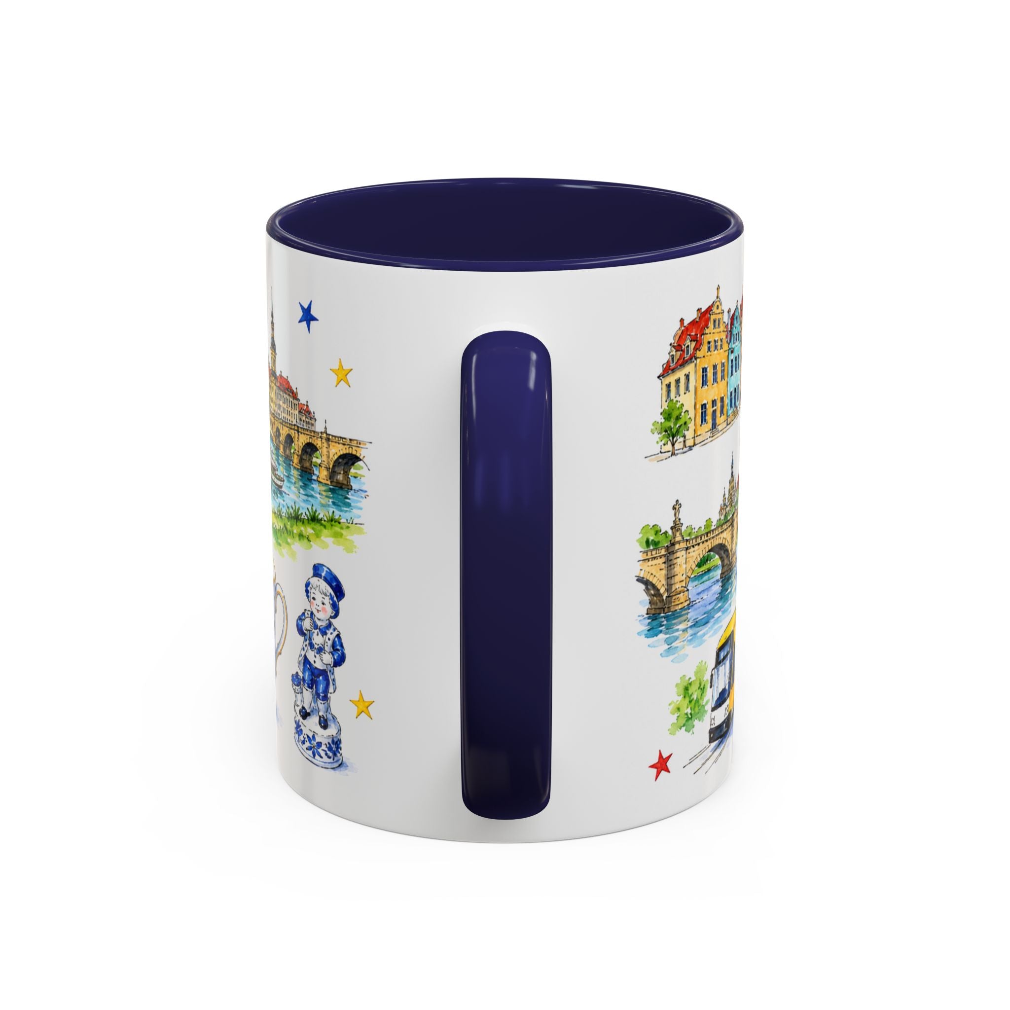Dresden Illustrated Travel Mug | City Souvenir Accent Coffee Mug | 11oz 15oz Ceramic Cup