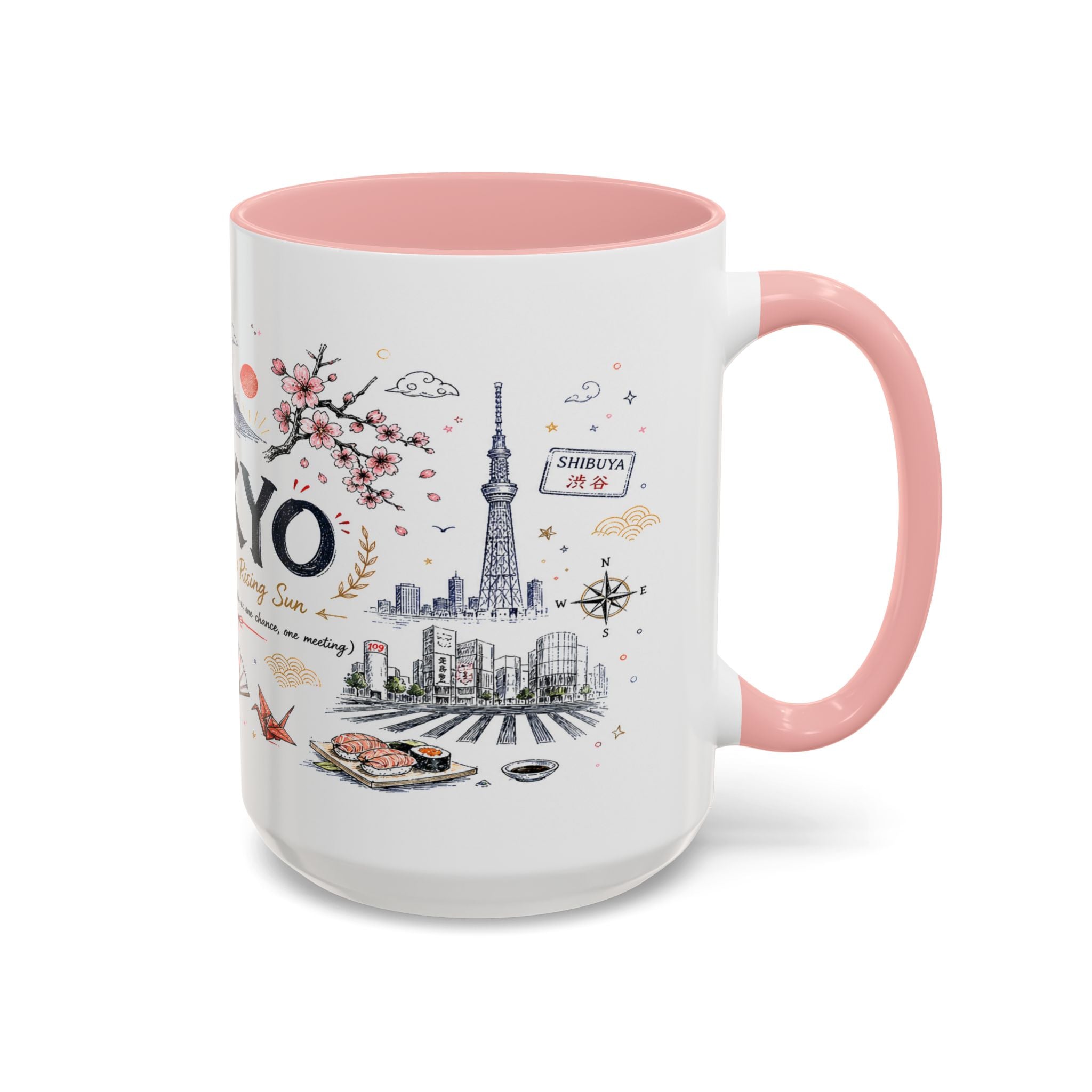 Tokyo Coffee Mug | Japan Souvenir Travel Gift | Accent Color Ceramic 11oz 15oz
