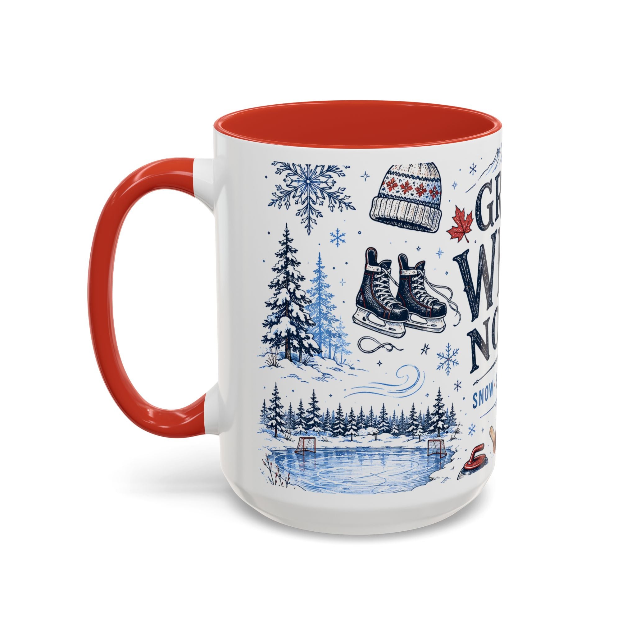 Great White North Coffee Mug | Canadian Pride Gift | Accent Color Ceramic 11oz 15oz