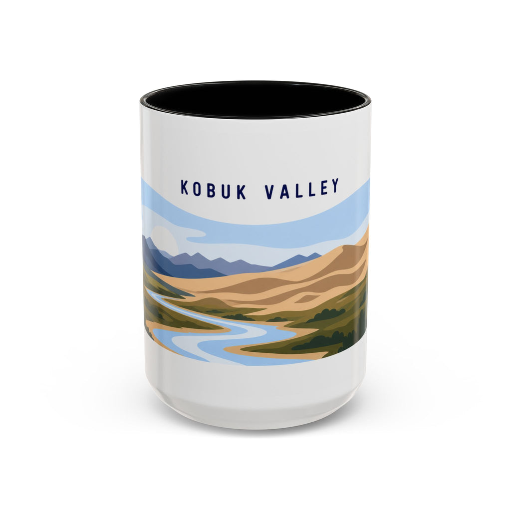 Kobuk Valley National Park Coffee Mug | Solid Color Block Park Souvenir | 11oz 15oz Accent Mug