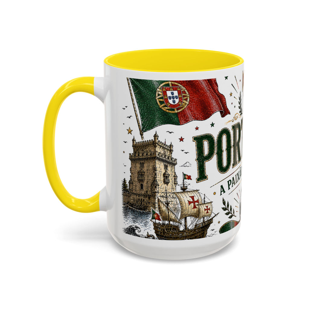 Portugal Soccer Coffee Mug | World Cup Fan Gift | Accent Color Ceramic 11oz 15oz Match Day Cup