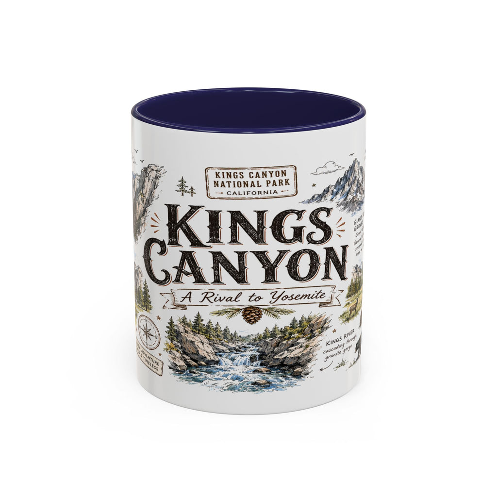 Kings Canyon National Park Coffee Mug | California Sierra Nevada Sequoia Gift | Accent Color Ceramic 11oz 15oz