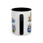 Marseille Illustrated Travel Mug | City Souvenir Accent Coffee Mug | 11oz 15oz Ceramic Cup