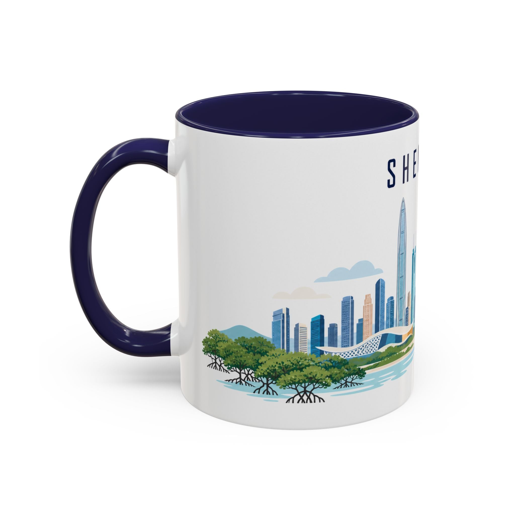 Shenzhen Coffee Mug | China Travel Souvenir | Porcelain Decal City Gift | 11oz 15oz Accent Mug