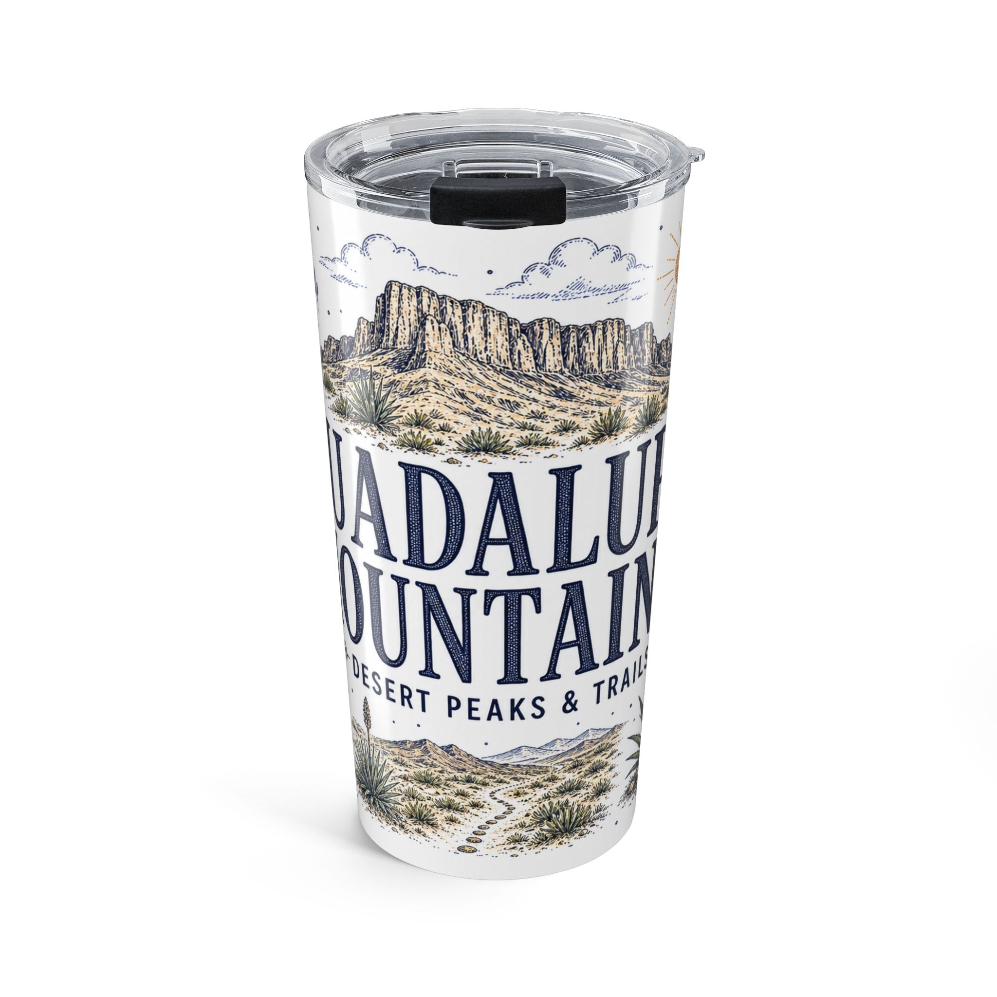 Guadalupe Mountains National Park 20oz Tumbler | Texas Desert Peaks Hiking Gift | Insulated Stainless Steel Travel Cup