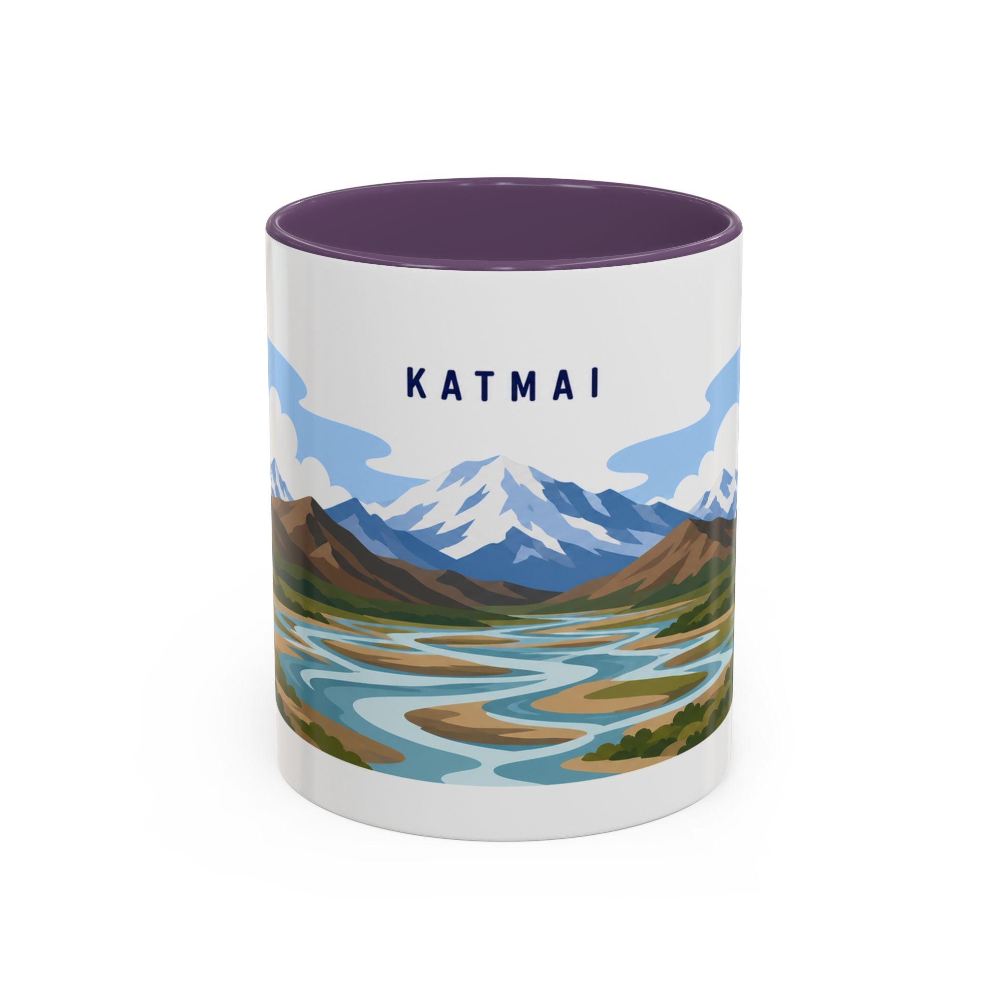 Katmai National Park Coffee Mug | Solid Color Block Park Souvenir | 11oz 15oz Accent Mug