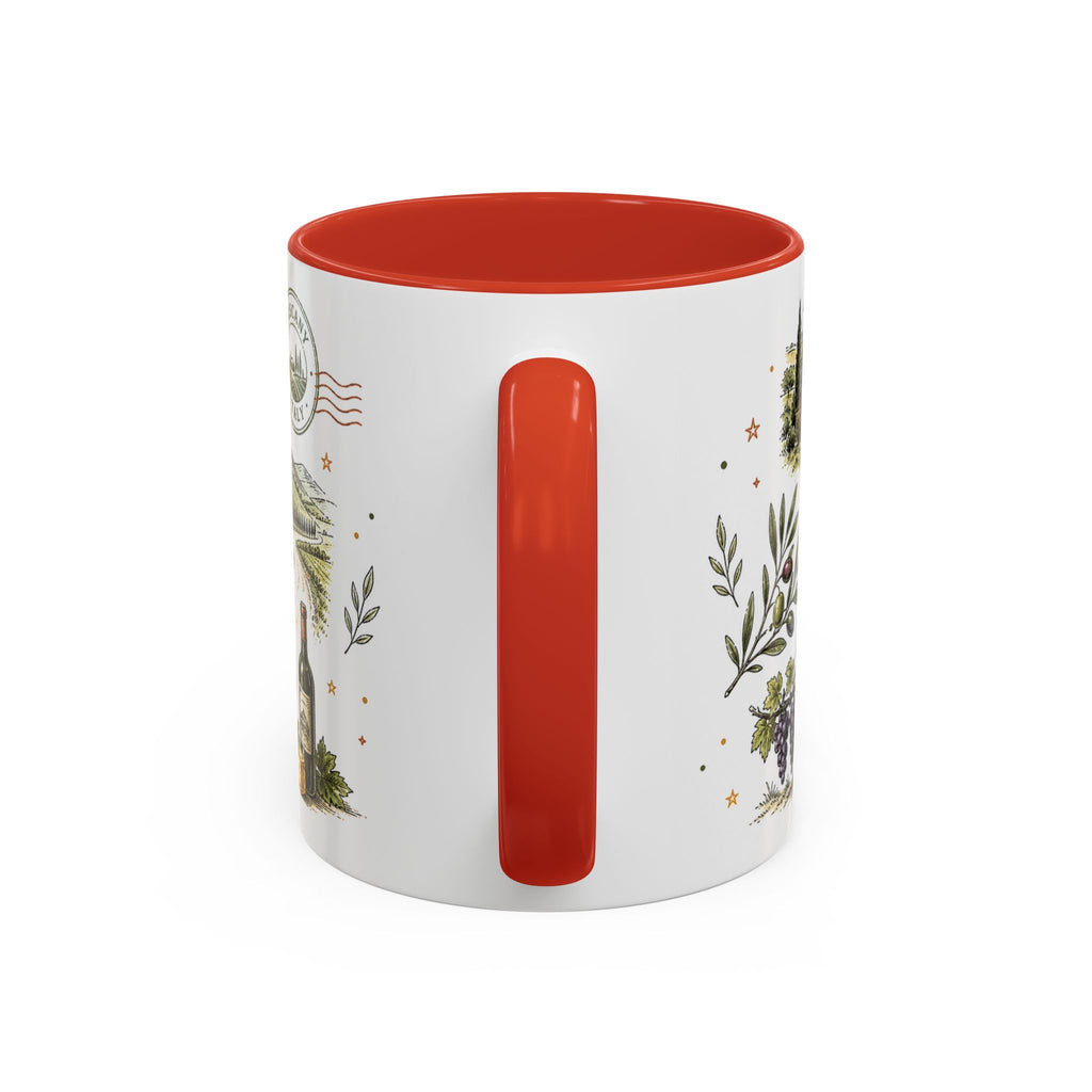 Tuscany Coffee Mug | Travel Destination Souvenir Gift | Accent Color Ceramic 11oz 15oz