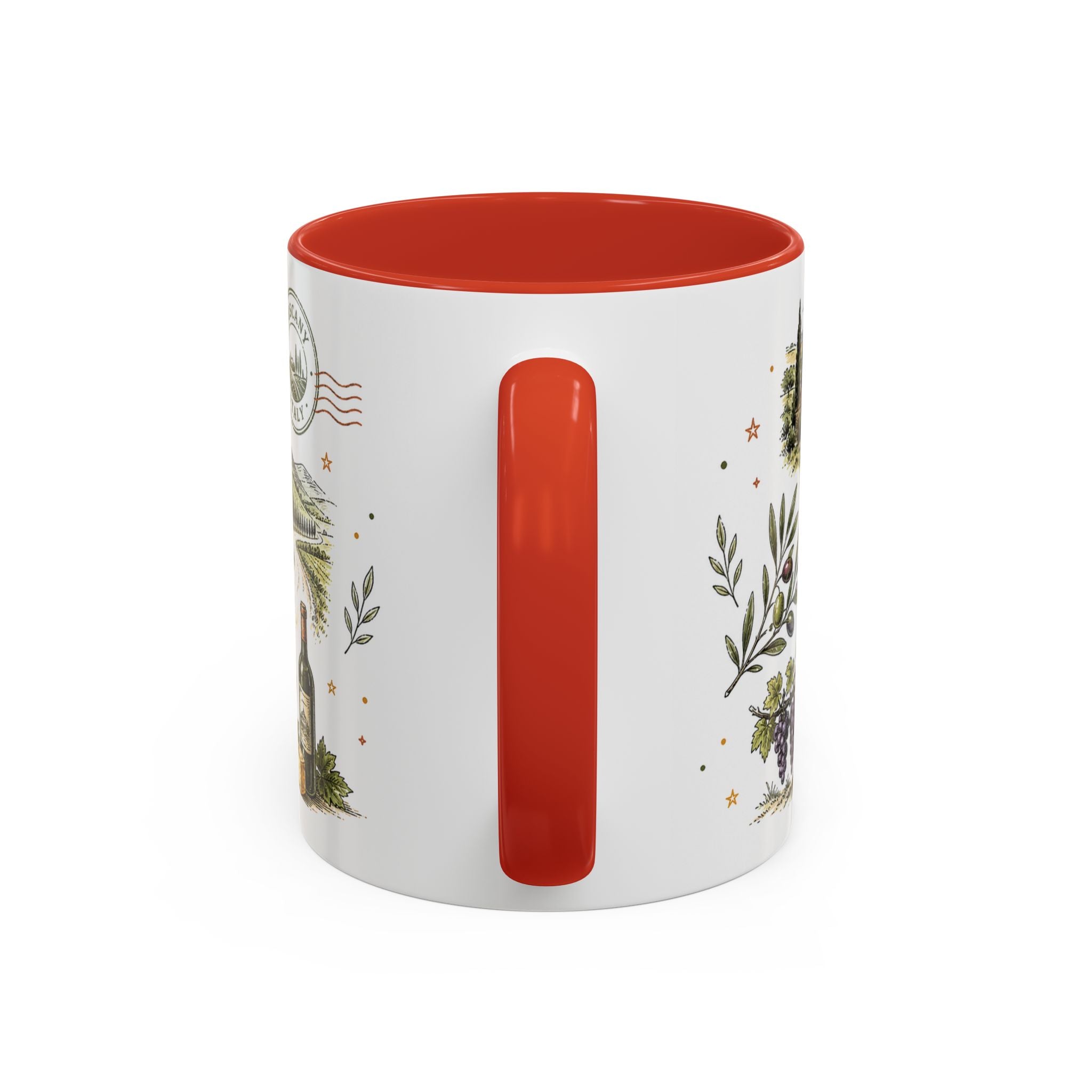Tuscany Coffee Mug | Travel Destination Souvenir Gift | Accent Color Ceramic 11oz 15oz