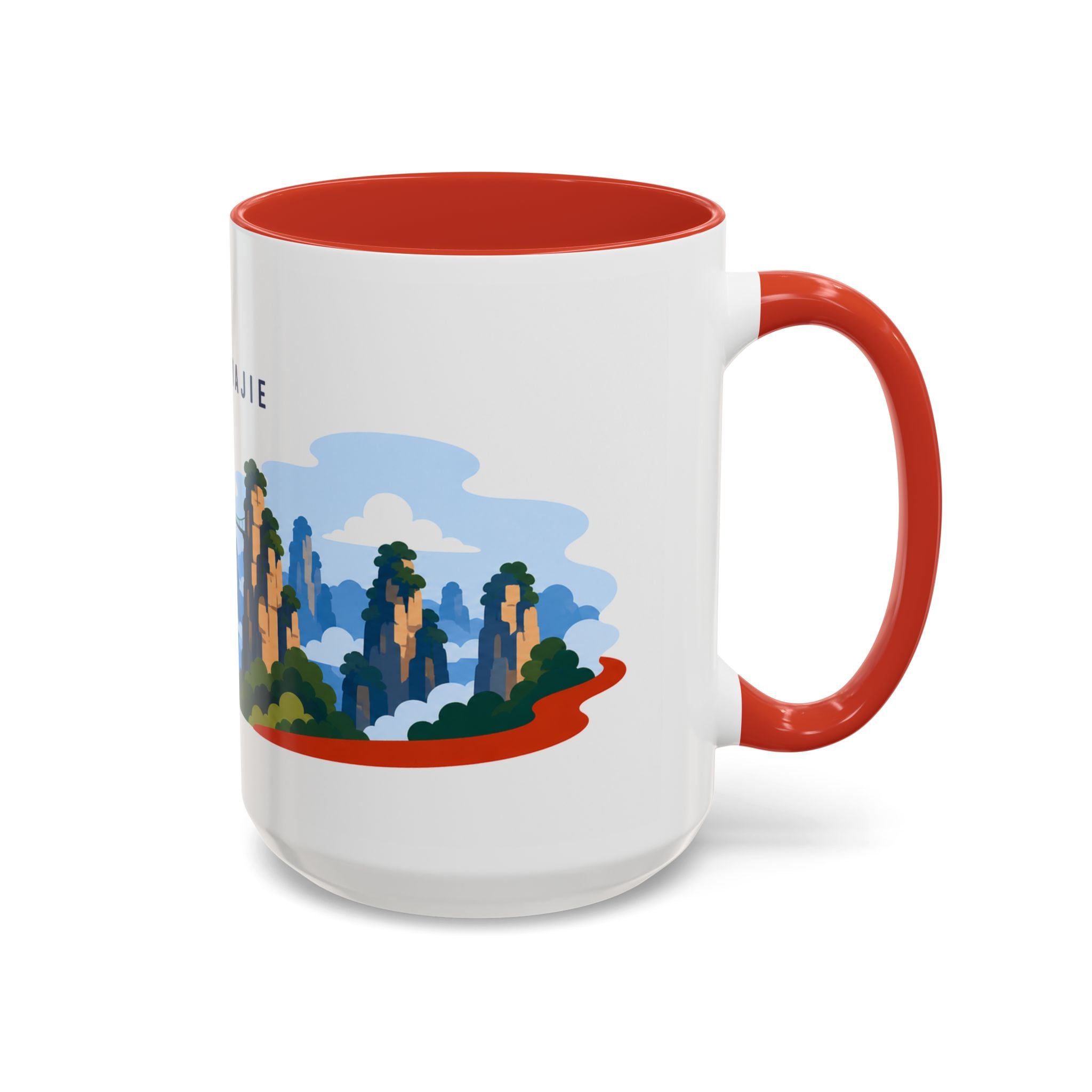 Zhangjiajie Coffee Mug | Travel Destination Souvenir Gift | Accent Color Ceramic 11oz 15oz