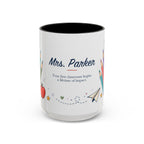 Personalized First Year Teacher Mug | Custom Name Pencil Coffee Cup