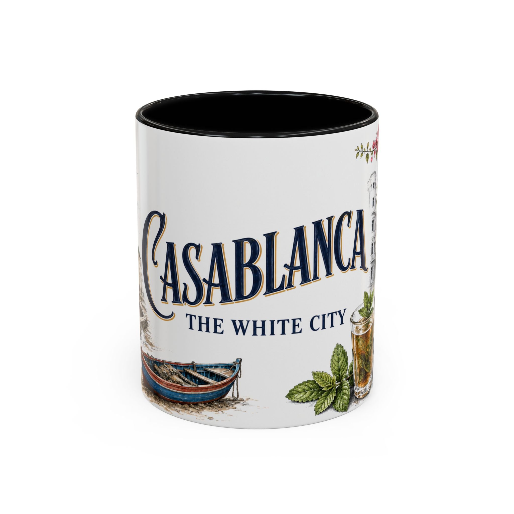 Casablanca Coffee Mug | Morocco Travel Souvenir | Vintage Illustrated City Gift | 11 oz 15 oz Accent Mug