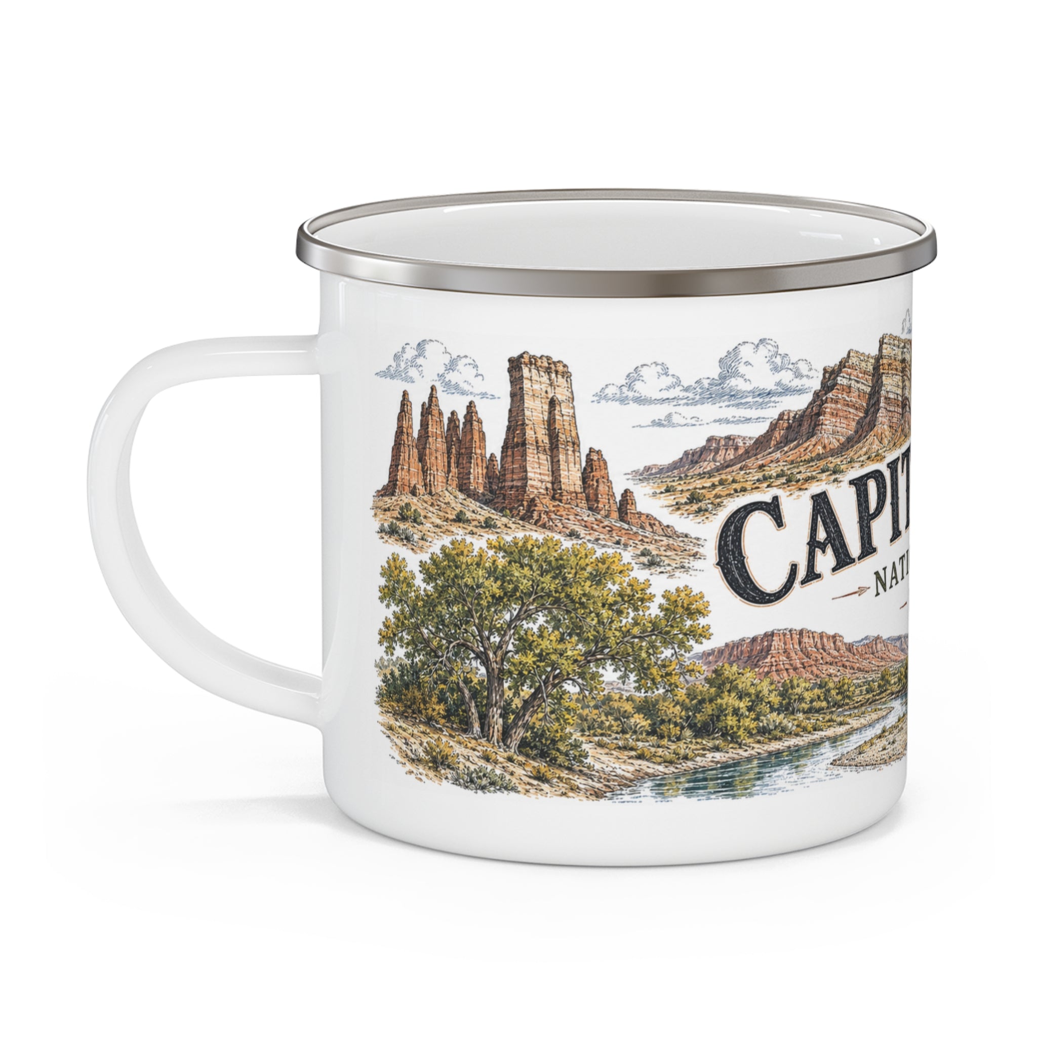 Capitol Reef National Park Vintage Enamel Camping Mug | 12oz National Park Hiking Gift