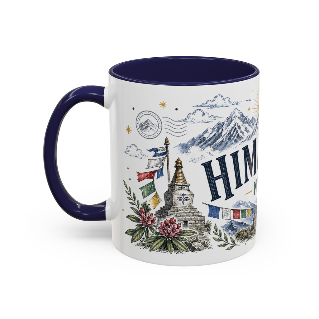Himalaya Coffee Mug | Travel Destination Souvenir Gift | Accent Color Ceramic 11oz 15oz