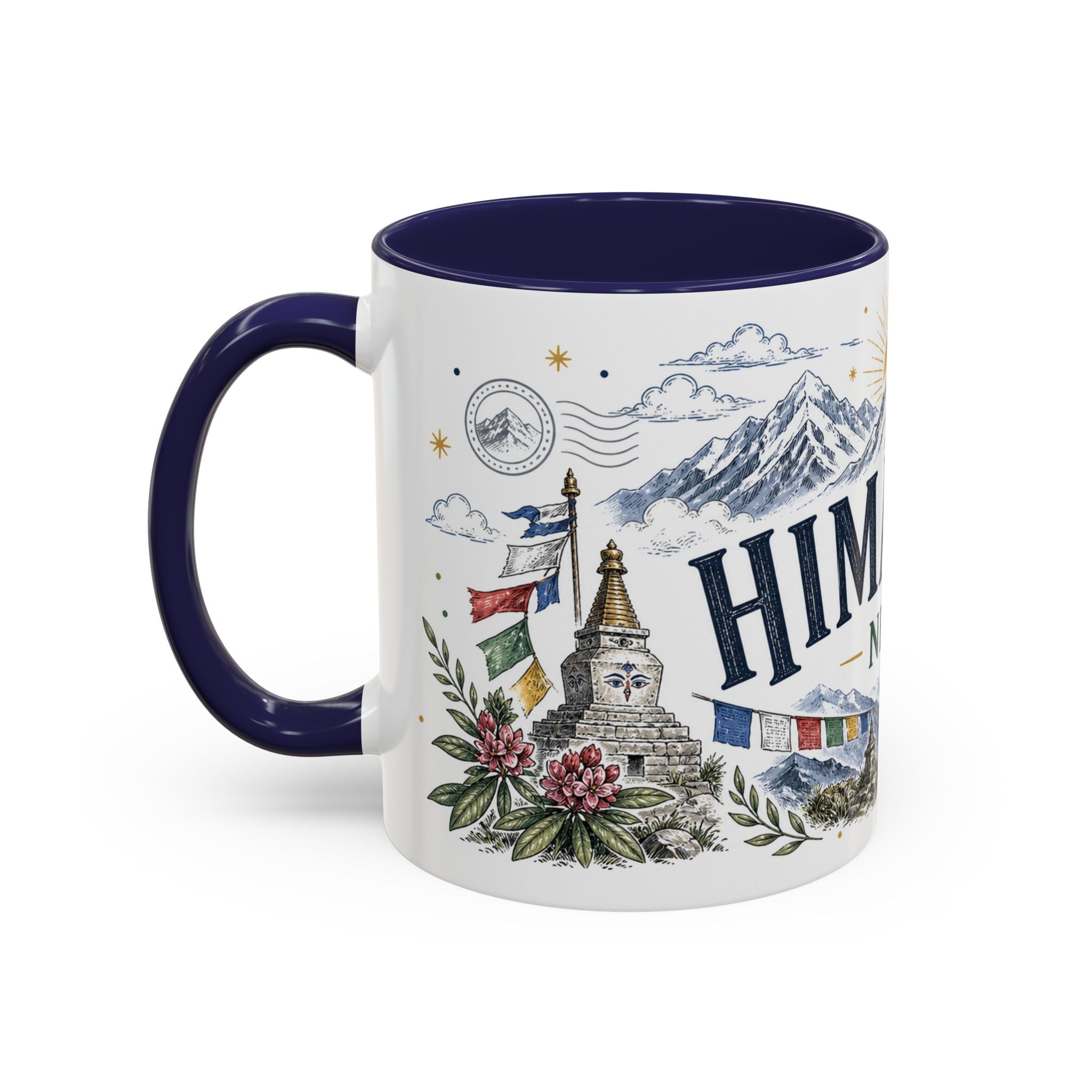 Himalaya Coffee Mug | Travel Destination Souvenir Gift | Accent Color Ceramic 11oz 15oz