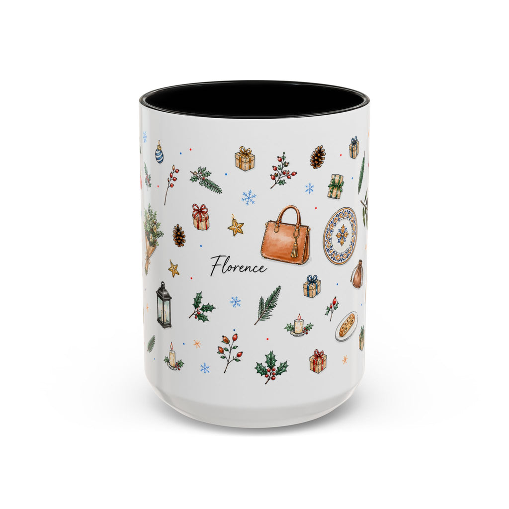 Florence Christmas Mug | Watercolor City Souvenir | Ceramic Coffee Cup (11oz 15oz)