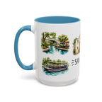 San Antonio Illustrated Travel Mug | City Souvenir Accent Coffee Mug | 11oz 15oz Ceramic Cup