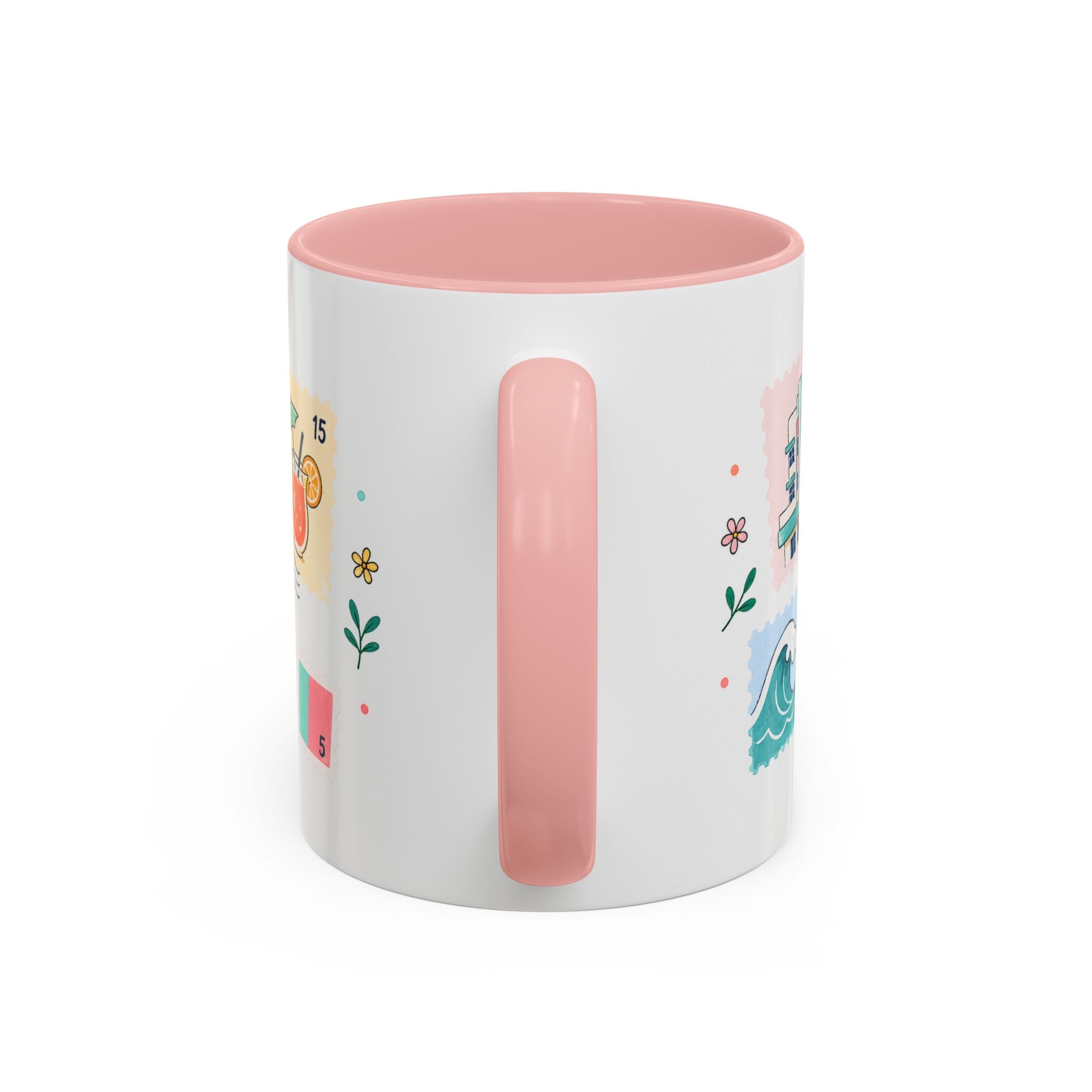 Miami Coffee Mug | Postage Stamp Collage Mug | Travel Souvenir Accent Cup 11oz 15oz
