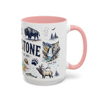 Yellowstone National Park Coffee Mug | Hiking Camping Nature Gift | Accent Color Ceramic 11oz 15oz
