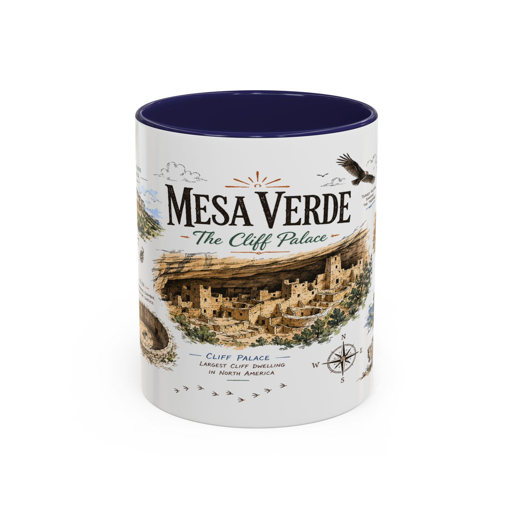 Mesa Verde National Park Coffee Mug | Colorado Ancient Cliff Dwellings Gift | Accent Color Ceramic 11oz 15oz
