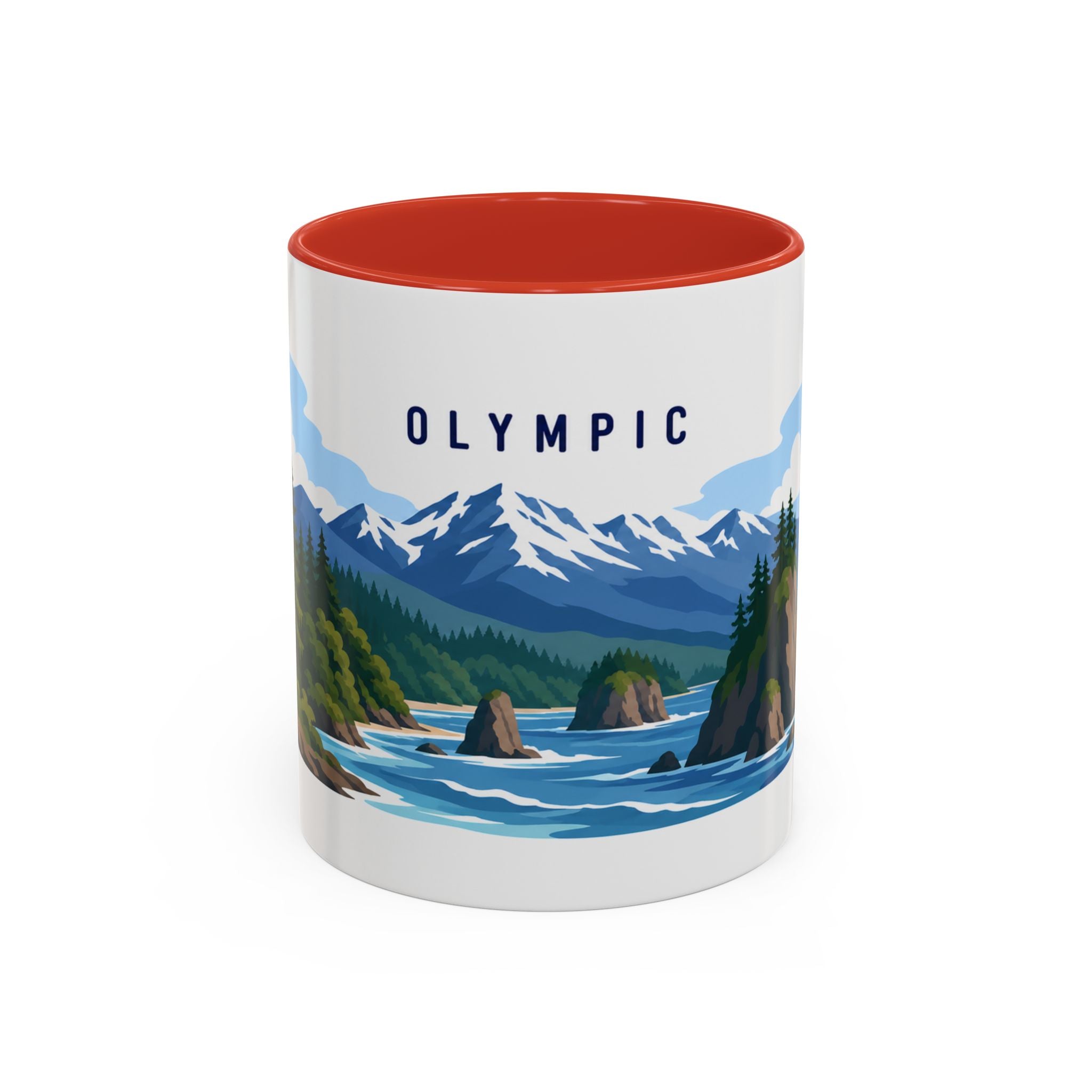 Olympic National Park Coffee Mug | Solid Color Block Park Souvenir | 11oz 15oz Accent Mug