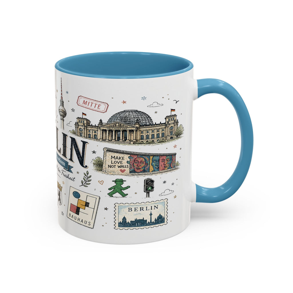Berlin Coffee Mug | Germany Souvenir Travel Gift | Accent Color Ceramic 11oz 15oz