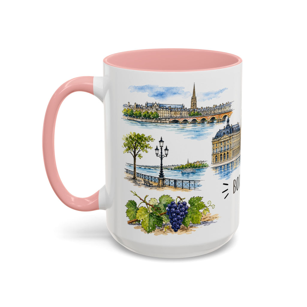 Bordeaux Illustrated Travel Mug | City Souvenir Accent Coffee Mug | 11oz 15oz Ceramic Cup