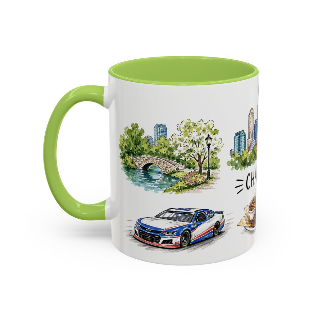 Charlotte Illustrated Travel Mug | City Souvenir Accent Coffee Mug | 11oz 15oz Ceramic Cup