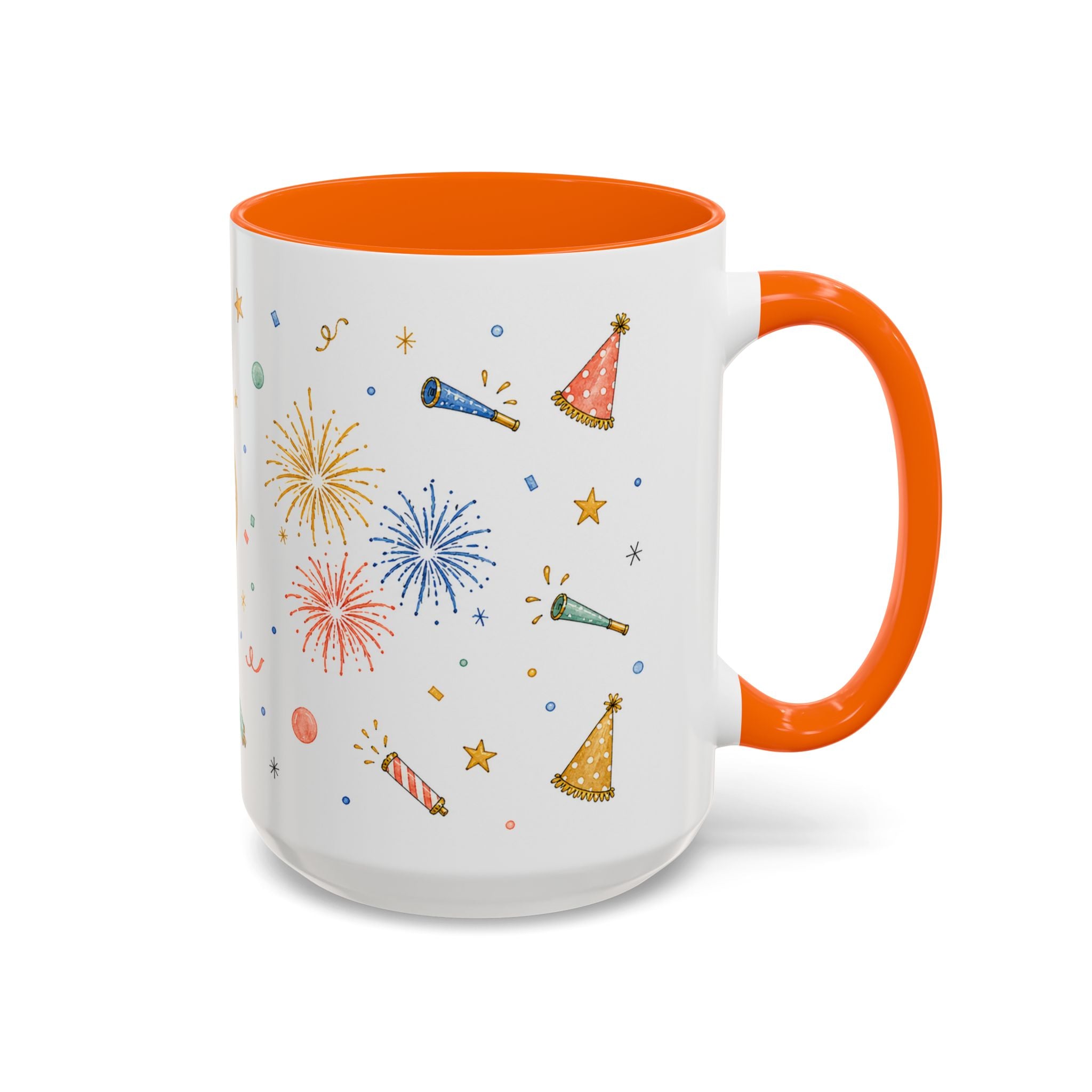 New Year Midnight Mug | Candle Firework Watercolor Party Gift | Accent Cup 11oz 15oz