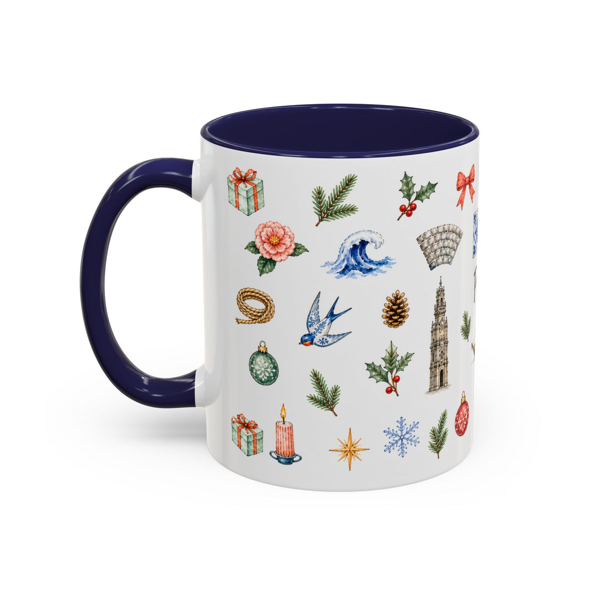 Porto Christmas Mug | Watercolor City Souvenir, Travel Gift (11oz/15oz)